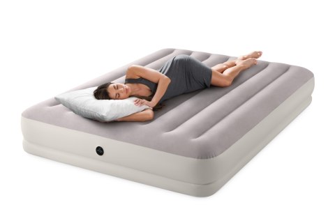 Dwuosobowy materac welurowy 152x203x30 cm z pompką elektryczną INTEX 64179