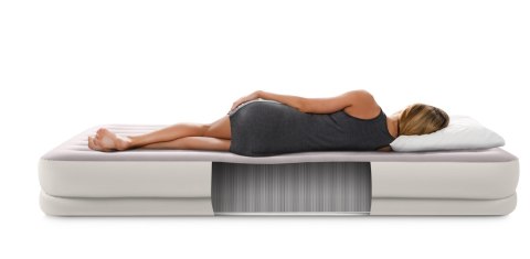 Dwuosobowy materac welurowy 152x203x30 cm z pompką elektryczną INTEX 64179