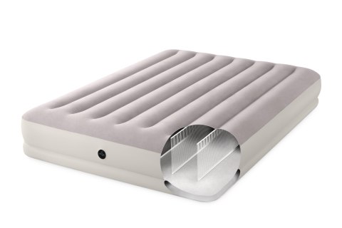 Dwuosobowy materac welurowy 152x203x30 cm z pompką elektryczną INTEX 64179