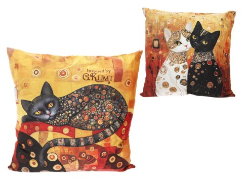 Poduszka z wypełnieniem/suwak - Koci świat (CARMANI)