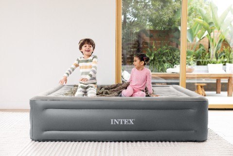 Dwuosobowy materac dmuchany 152x203x46 cm łóżko pompka 220V INTEX 64126 ND