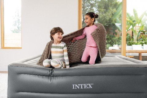 Dwuosobowy materac dmuchany 152x203x46 cm łóżko pompka 220V INTEX 64126 ND