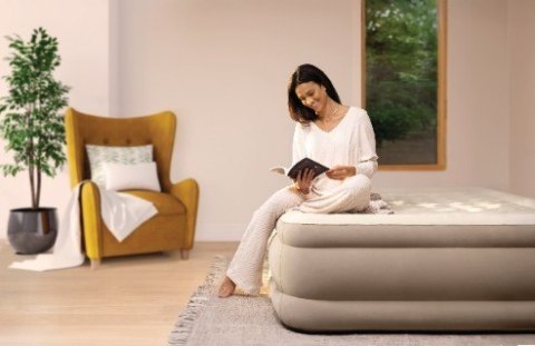 Dwuosobowy materac dmuchany 152x203x46 cm łóżko pompka 220V INTEX 64428 ND