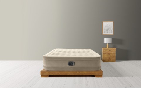 Dwuosobowy materac dmuchany 152x203x46 cm łóżko pompka 220V INTEX 64428 ND