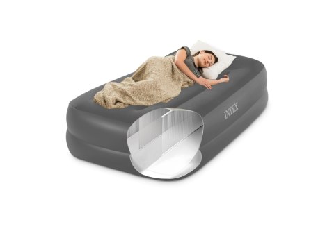 Jednoosobowy materac dmuchany 99x191x42 cm łóżko pompka 220V INTEX 64122 ND