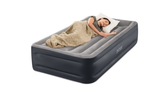 Jednoosobowy materac dmuchany 99x191x42 cm łóżko pompka 220V INTEX 64132 ND