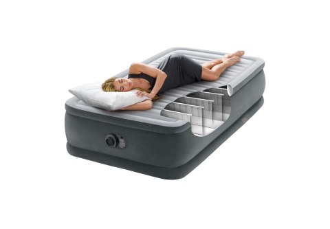 Jednoosobowy materac dmuchany 99x191x46 cm łóżko pompka 220V INTEX 64412 ND
