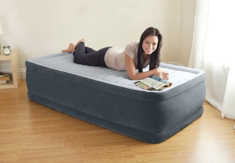 Jednoosobowy materac dmuchany 99x191x46 cm łóżko pompka 220V INTEX 64412 ND