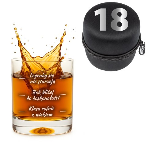 Urodzinowa szklanka do whisky z nadrukiem - prezent na 18-stkę