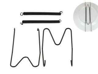 Zawiesie sprężynkowe - czarne uchwyt pod talerze 30cm.