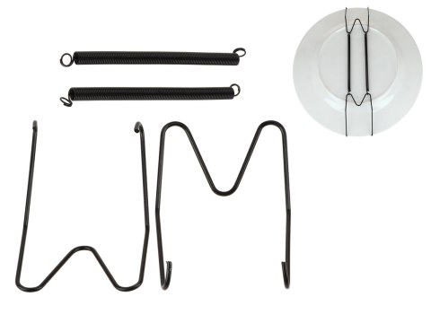Zawiesie sprężynkowe - czarny uchwyt pod talerze 22 cm.