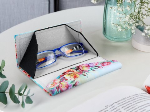 Etui na okulary, składane - Dekoracja kwiatowa (CARMANI)