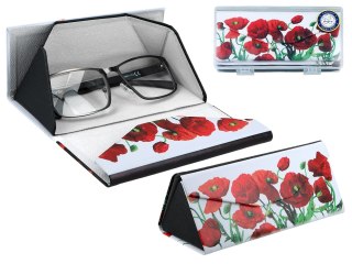 Etui na okulary, składane - Dekoracja kwiatowa, Maki (CARMANI)