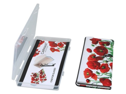 Etui na okulary, składane - Dekoracja kwiatowa, Maki (CARMANI)