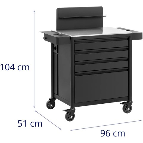 Wózek asystor stacja robocza do tatuażu 4 gniazda 2 x USB