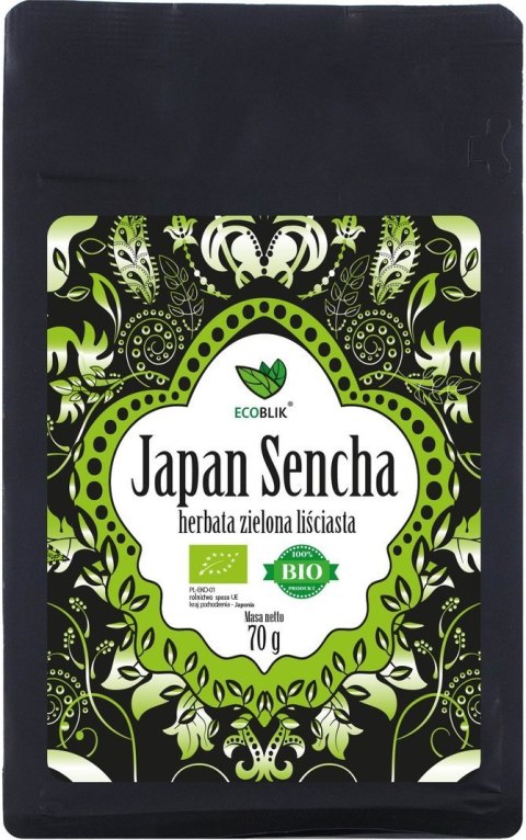HERBATA ZIELONA LIŚCIASTA SENCHA JAPOŃSKA BIO 70 g - ECOBLIK