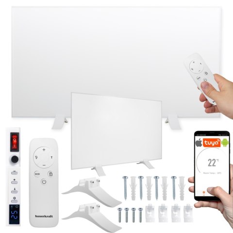 Grzejnik na podczerwień panel grzewczy promiennik IR 600W WIFI 60x100 cm biały