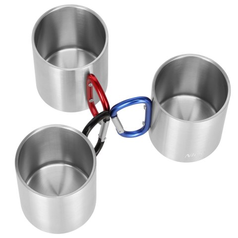 NC17110 KUBEK KEMPINGOWY Z KARABIŃCZYKIEM 330 ML STAL NIERDZEWNA CZERWONY NILS CAMP