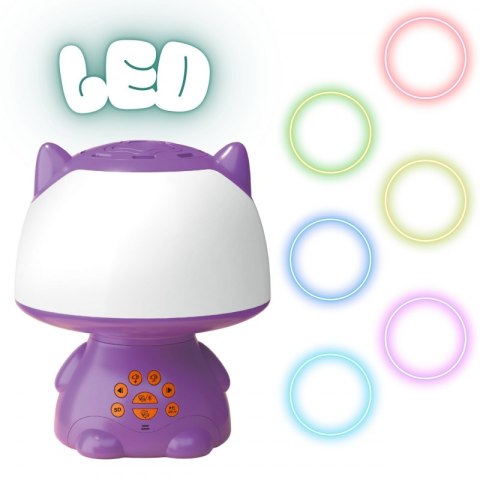 WOOPIE Multifunkcyjna Lampka RGB Głośnik Bluetooth Karaoke Modulator Głosu Karta SD AUX Fioletowa