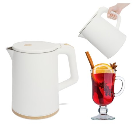 Czajnik elektryczny bezprzewodowy mały turystyczny 1500W 1.2l obrotowy biały