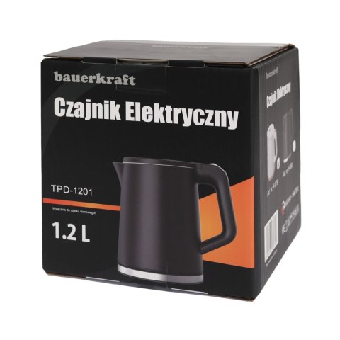 Czajnik elektryczny bezprzewodowy mały turystyczny 1500W 1.2l obrotowy czarny
