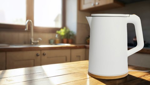 Czajnik elektryczny bezprzewodowy turystyczny 1500W 1.7l obrotowy biały