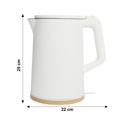 Czajnik elektryczny bezprzewodowy turystyczny 1500W 1.7l obrotowy biały