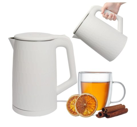 Czajnik elektryczny bezprzewodowy turystyczny 1500W 1.8l obrotowy biały