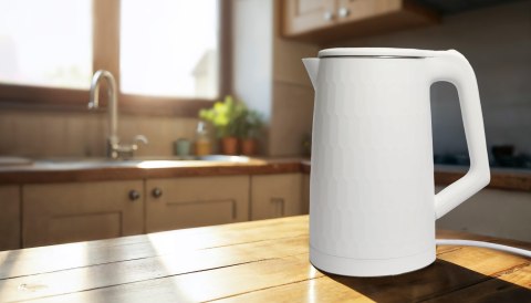 Czajnik elektryczny bezprzewodowy turystyczny 1500W 1.8l obrotowy biały