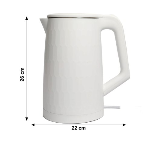 Czajnik elektryczny bezprzewodowy turystyczny 1500W 1.8l obrotowy biały