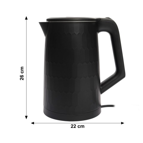 Czajnik elektryczny bezprzewodowy turystyczny 1500W 1.8l obrotowy czarny