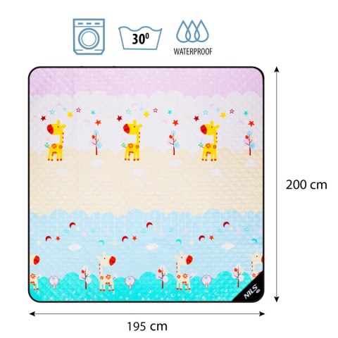 NC8028 ŻYRAFA KOC PIKNIKOWY 195X200 CM NILS CAMP