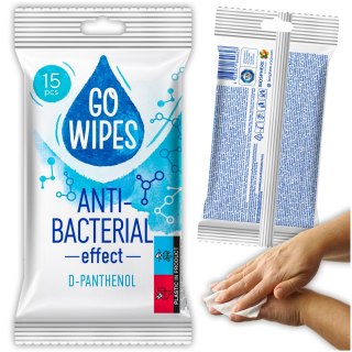GOWIPES Antybakteryjne chusteczki nawilżane D panthenol 15szt.