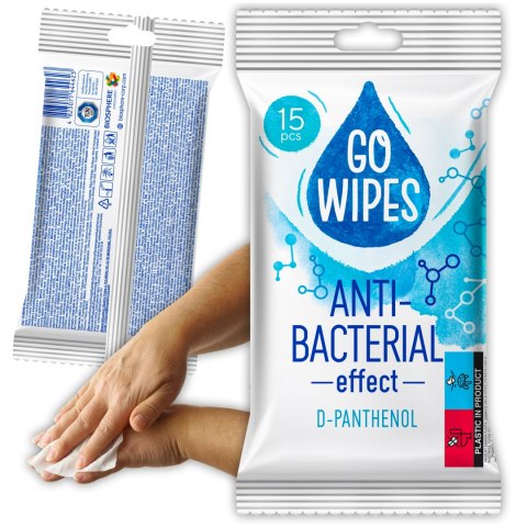 GOWIPES Antybakteryjne chusteczki nawilżane D panthenol 15szt.