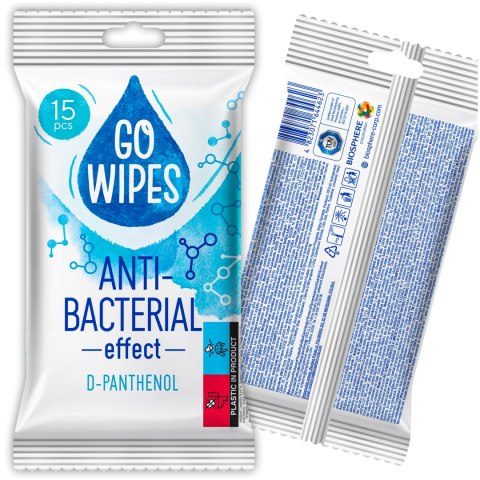 GOWIPES Antybakteryjne chusteczki nawilżane D panthenol 15szt.