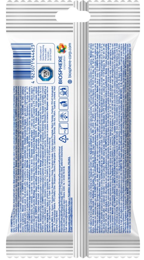 GOWIPES Antybakteryjne chusteczki nawilżane D panthenol 15szt.