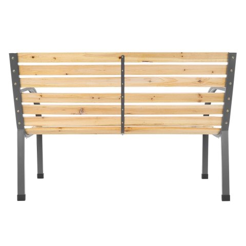 Ławka ogrodowa 120 cm z oparciem parkowa drewniana metalowa taras balkon
