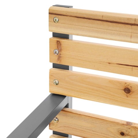 Ławka ogrodowa 120 cm z oparciem parkowa drewniana metalowa taras balkon