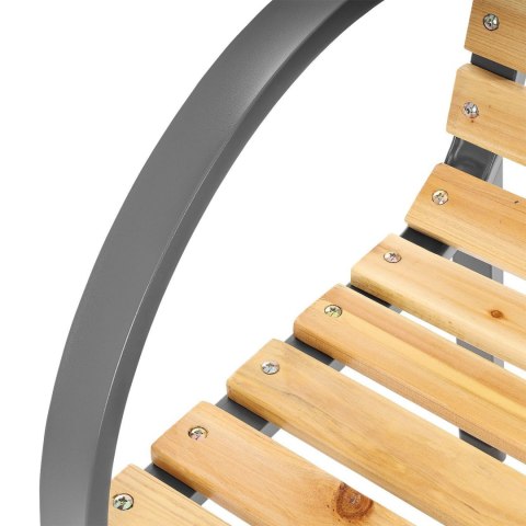 Ławka ogrodowa 120 cm z oparciem parkowa drewniana metalowa taras balkon