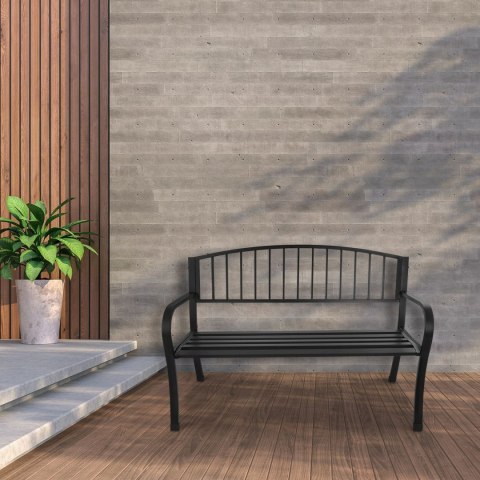 Metalowa ławka ogrodowa z oparciem parkowa taras balkon