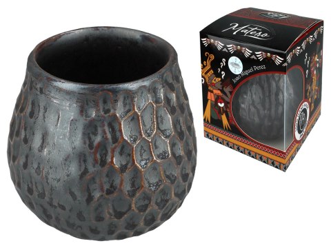 Naczynie Ceramiczne do Yerby - plaster miodu, metaliczny