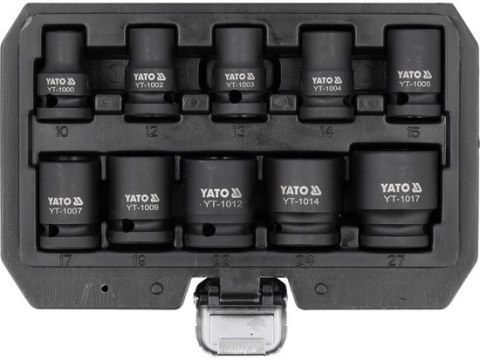 ZESTAW NASADEK UDAROWYCH KRÓTKICH 1/2'' 10 SZT. 10-27 MM