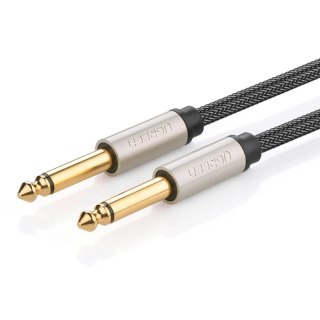 Kabel przewód audio mono TS jack 6.35mm - jack 6.35mm 2m - szary