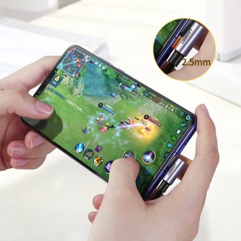 Kątowy kabel przewód USB-C Power Delivery 60W 20V 3A 1m czarno-szary