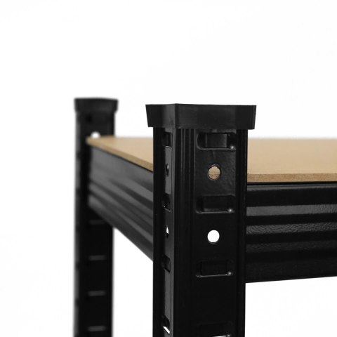 Regał magazynowy narożny metalowy czarny 2w1 5 półek 180x90x90x40 cm