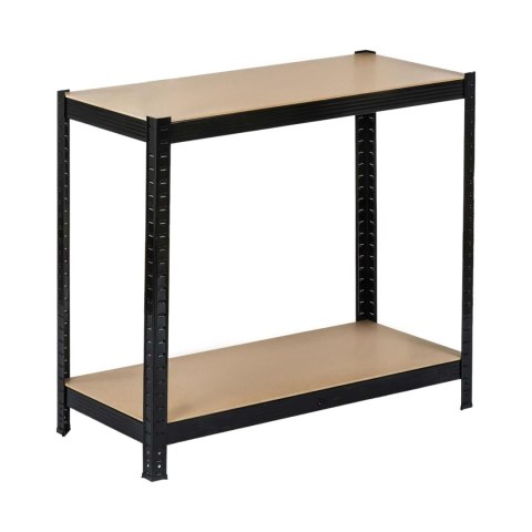 Regał magazynowy metalowy czarny 2w1 5 jasnych półek 150x75x30 cm