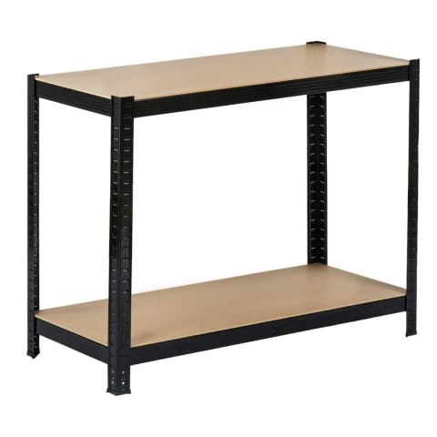 Regał magazynowy metalowy czarny 2w1 5 jasnych półek 180x90x40 cm