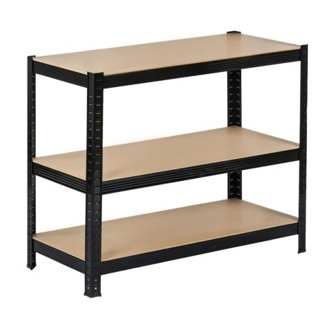 Regał magazynowy metalowy czarny 2w1 5 jasnych półek 180x90x40 cm