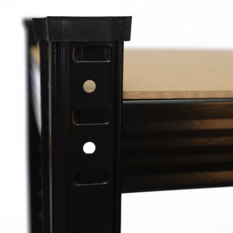 Regał magazynowy metalowy czarny 2w1 5 jasnych półek 180x90x40 cm
