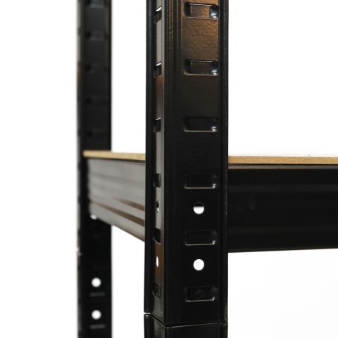 Regał magazynowy metalowy czarny 2w1 5 jasnych półek 180x90x40 cm
